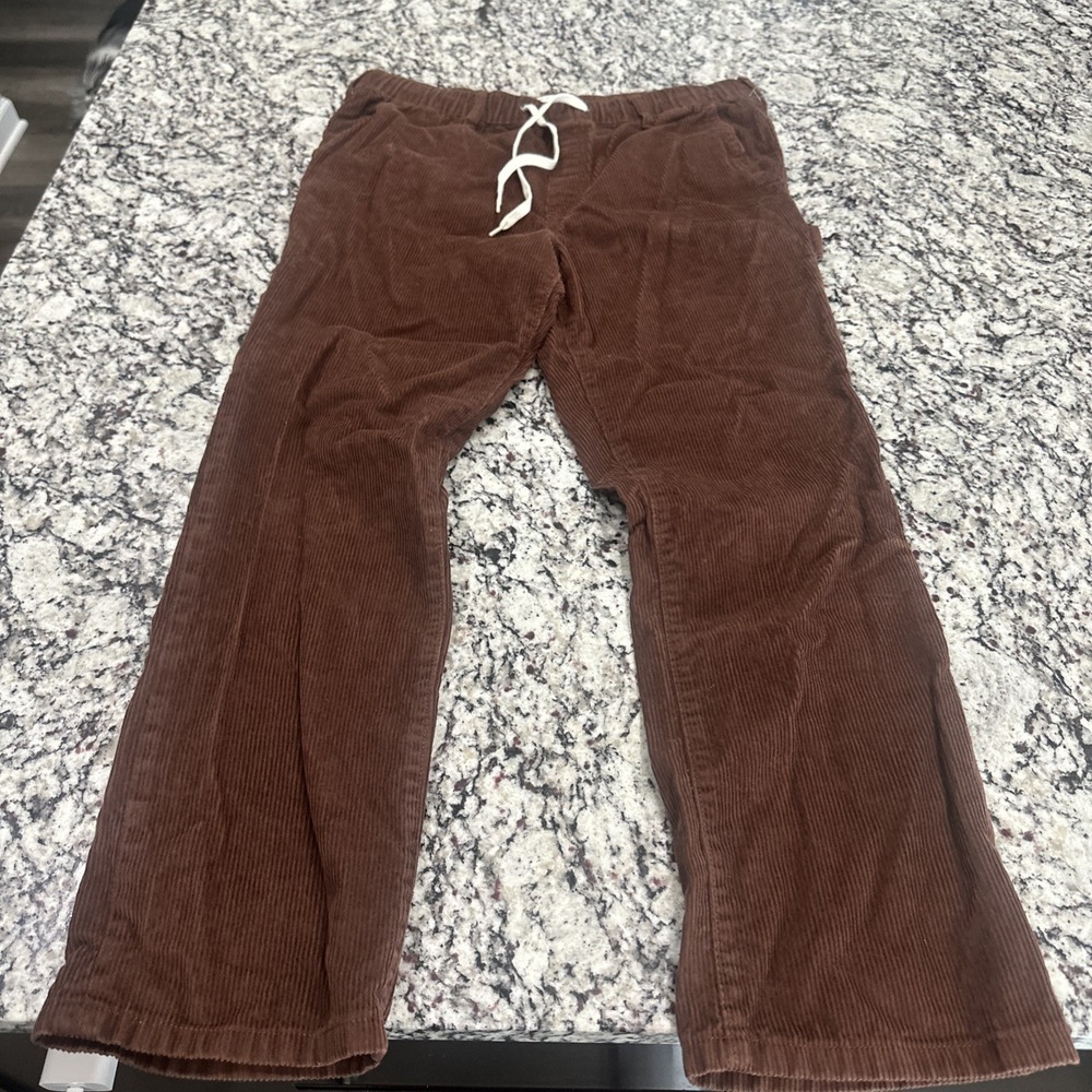 Pacsun Pants Mens Med Brown Carpenter Style Loose Fit Corduroy Drawstring Cargo